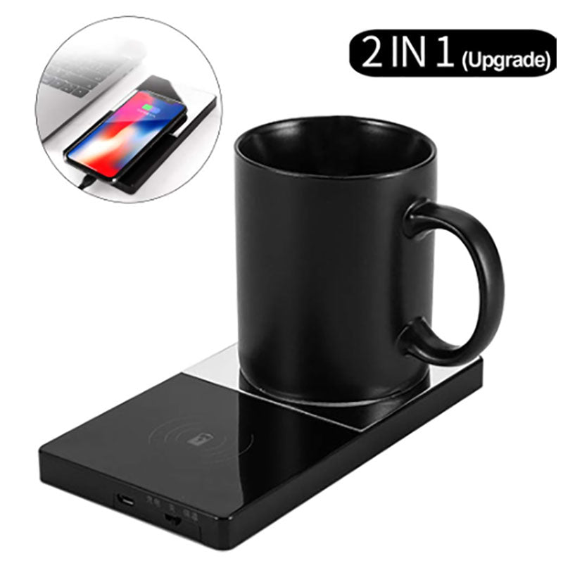 Chauffe-tasse et chargeur sans fil 2 en 1 – Maison et bureau